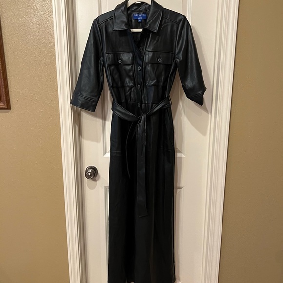 Apt. 9 Pants - Leather wide leg jumpsuit